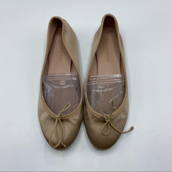 Bloomingdale’s Satin Champagne Baller Flats - Picture 2 of 8